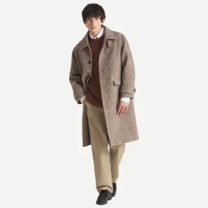 Wind Protection HiddenPockets Marzotto Wool Coat (Brown)
