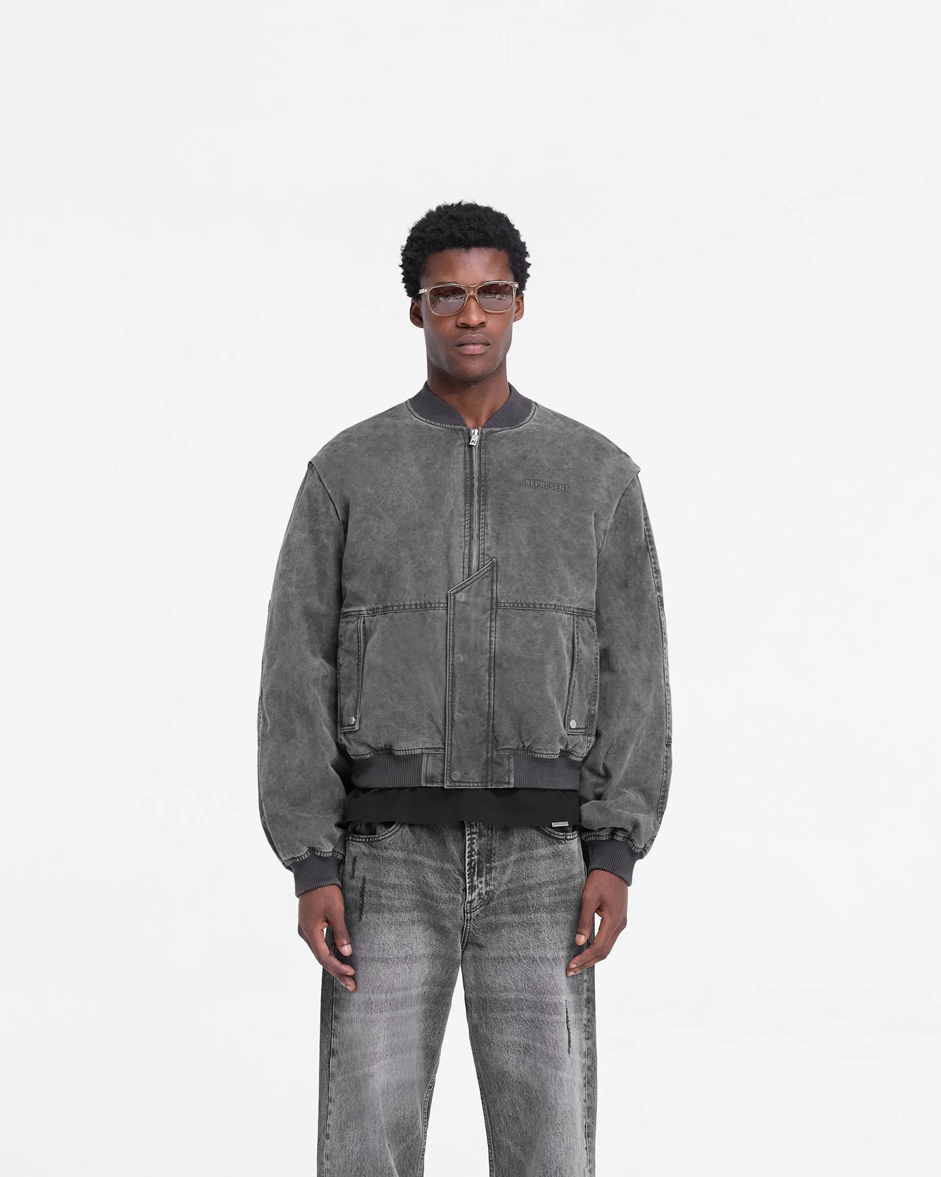 Waterproof Technology Inset Sleeve Bomber - Stained Black