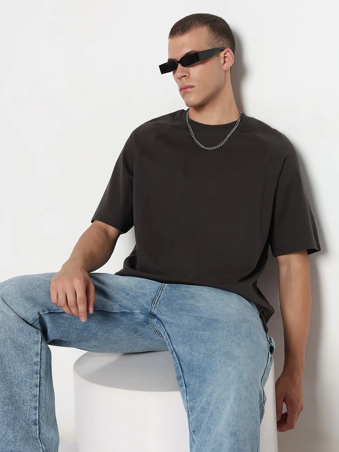 Men's Grey Regular Fit T-Shirt Faith Core