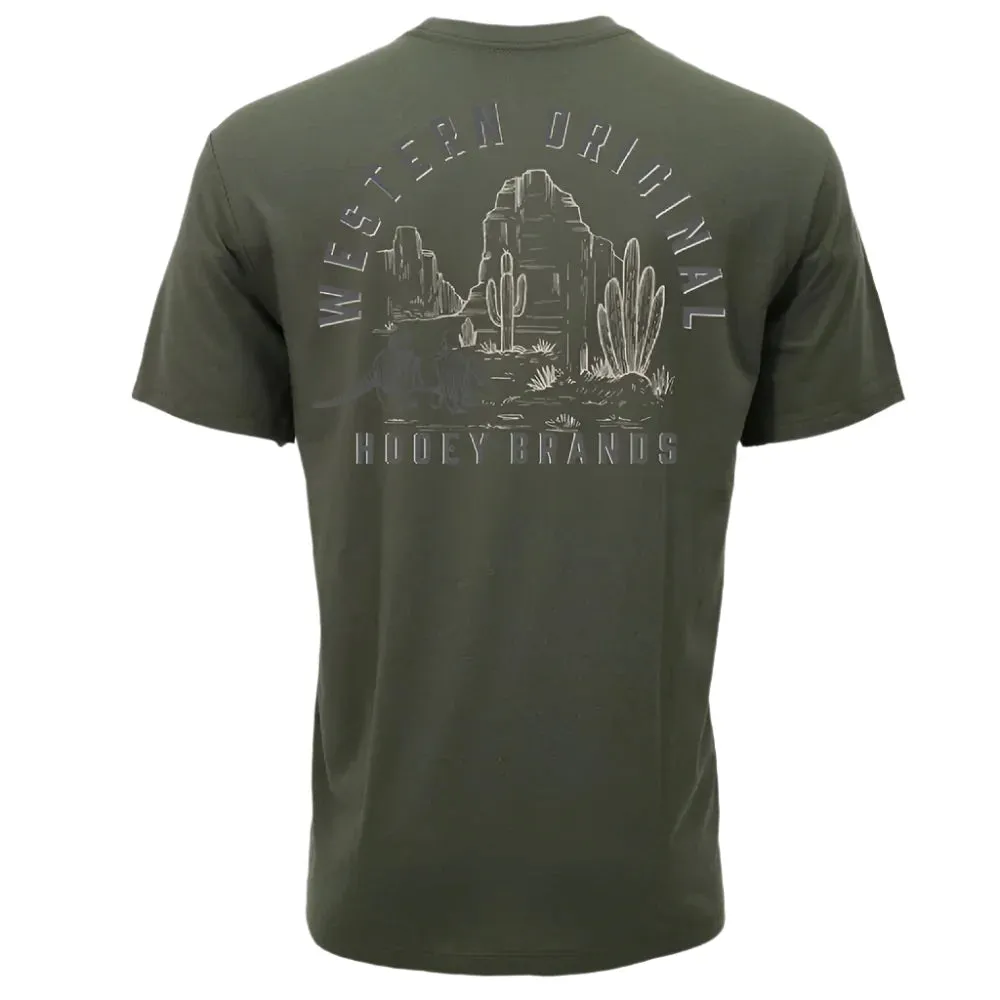 Unisex versatility Hooey Men's Desert Dillo Graphic Tee in Surplus Green