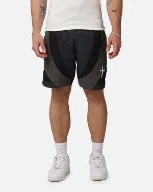 Layered Hem Detail Chill Look Saint Morta Holy Grail Nylon Shorts Black/Grey