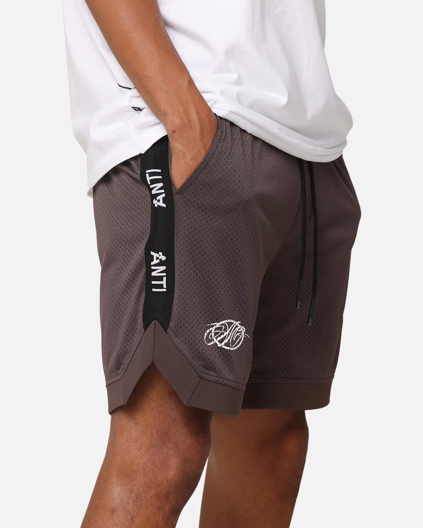 The Anti Order Future Racing Basketball Shorts Dark Brown Fade Resistant Dye Odor Control Technology