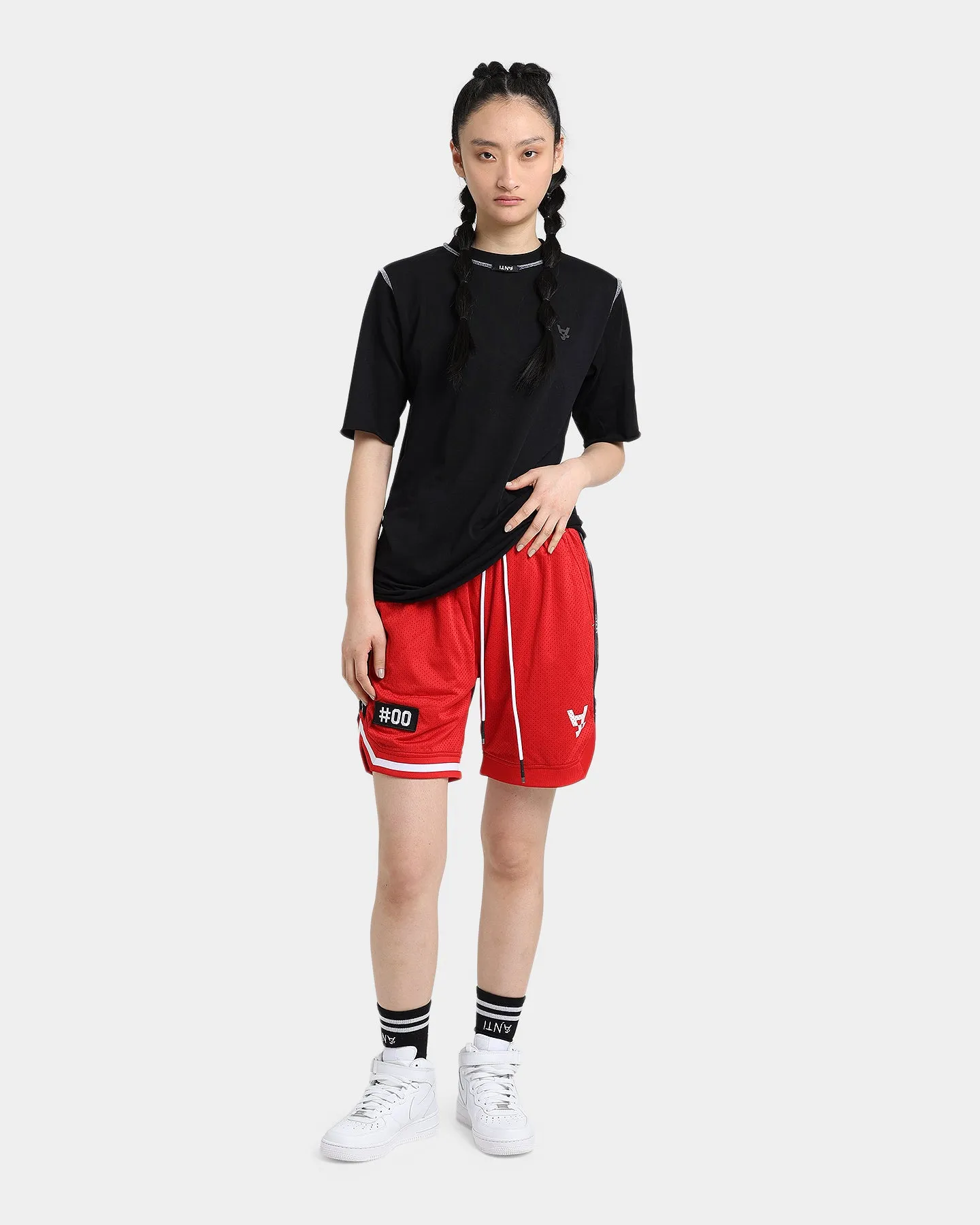 Sporty Look The Anti Order Off Season Basketball Shorts Red/White