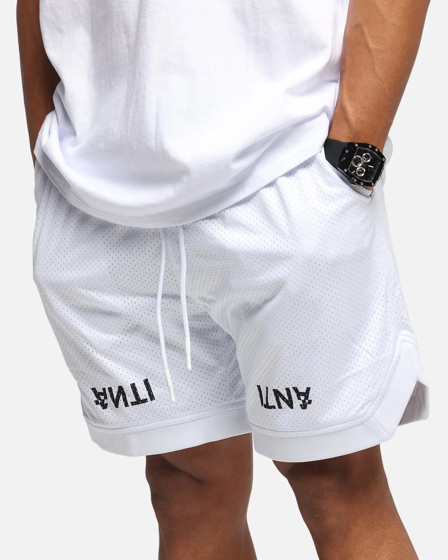 Gloves Organic Cotton The Anti Order Post Season Basketball Shorts White/Black