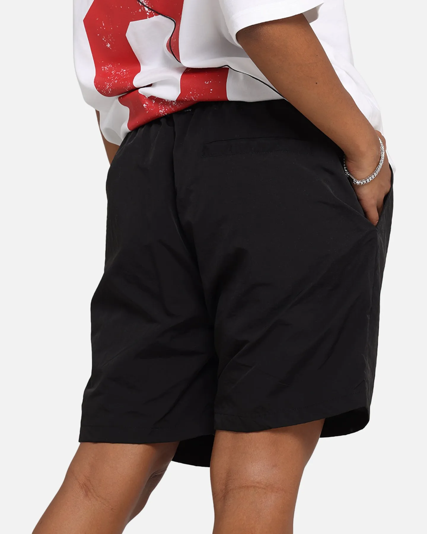 Warm Look The Anti Order Reverse Logo Nylon Shorts Black