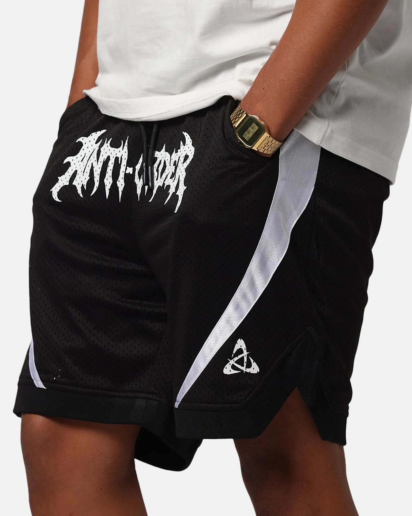 Active Mode swimming accessory The Anti Order Sparta Mesh Basketball Shorts Black/White