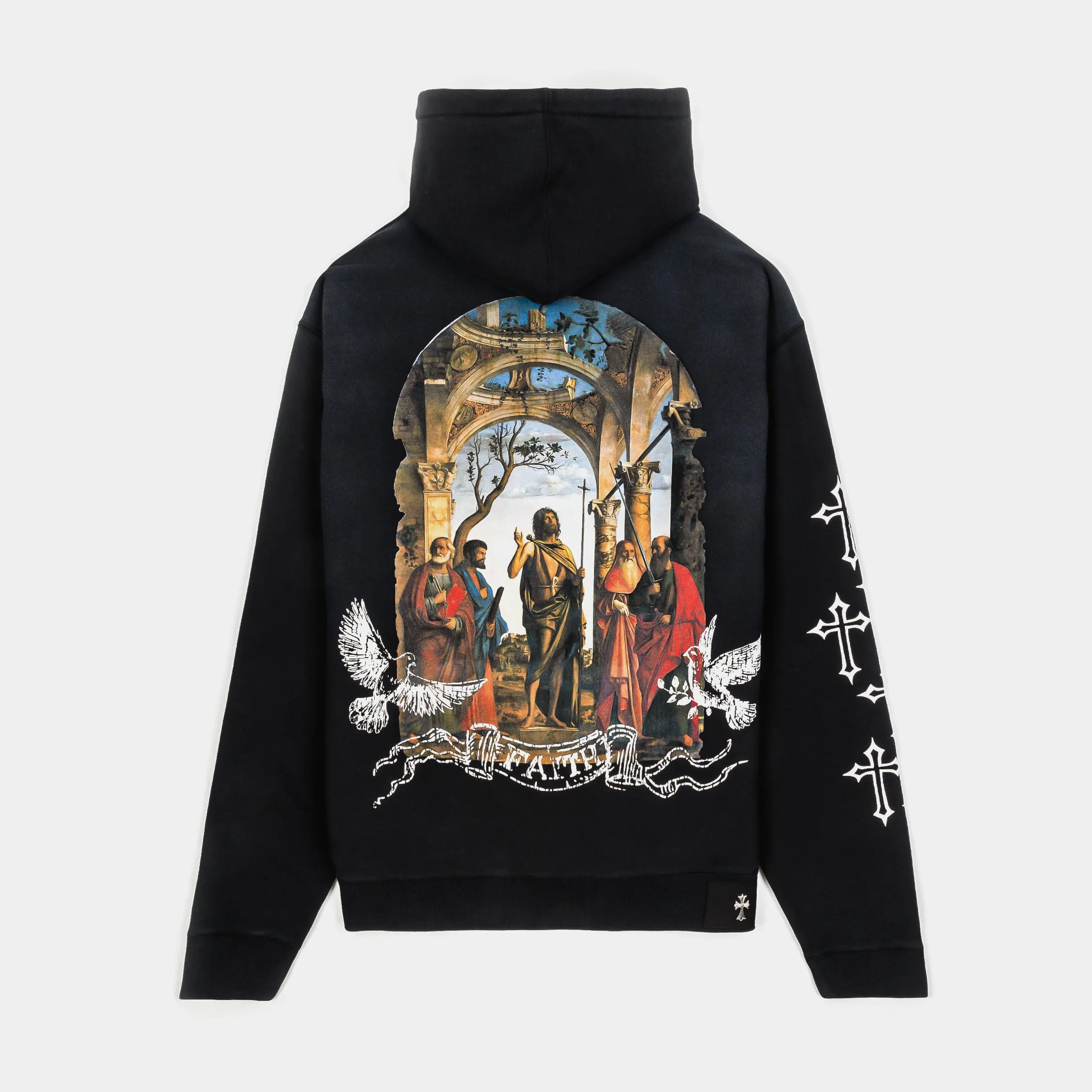 The Faith Pullover Mens Hoodie (Black/Red/White) product mountain style allure