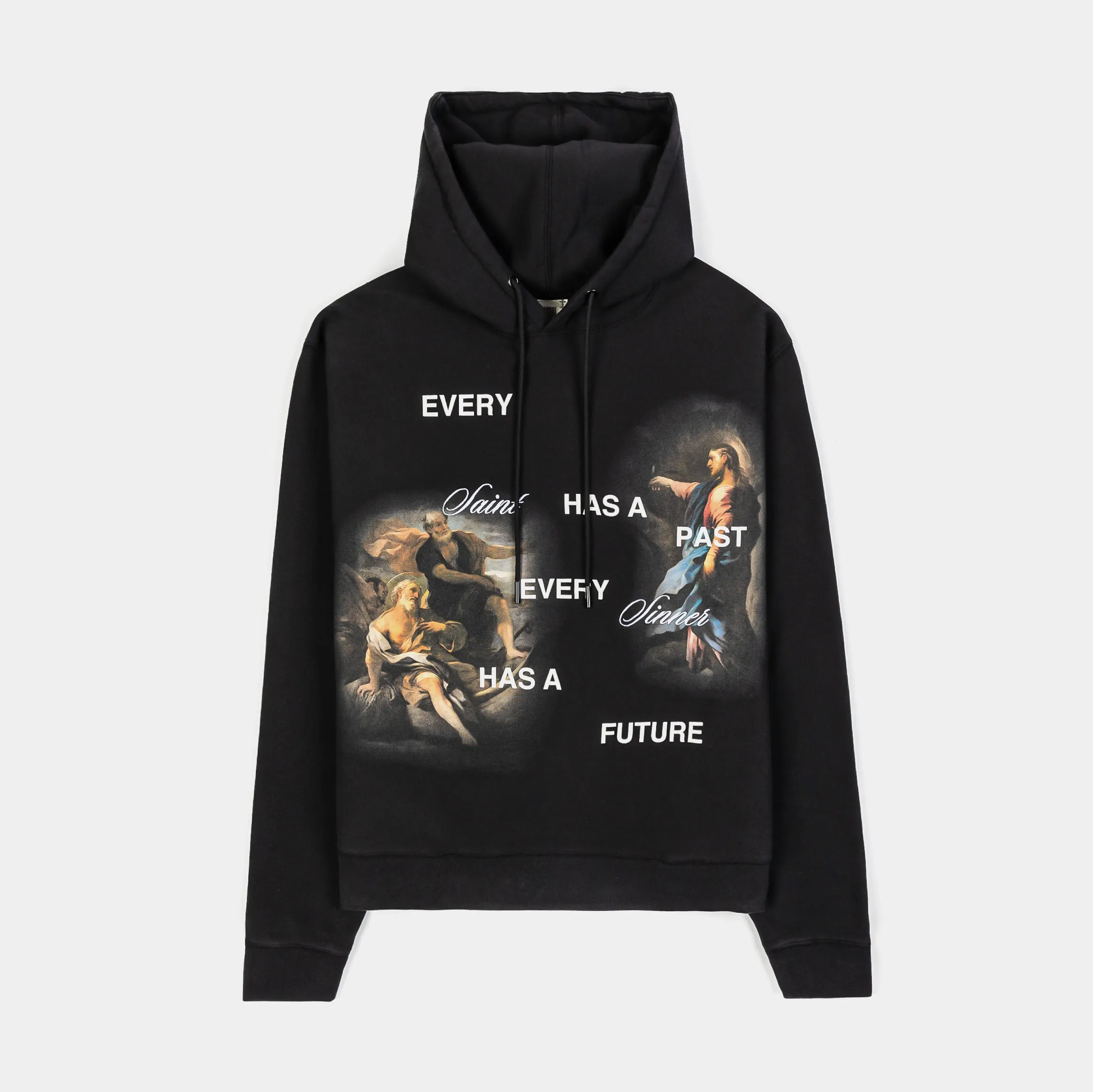 Cozy All Season All Season The Saint Cropped Pullover Mens Hoodie (Black/White)