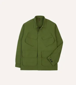 Flat Lock Stitching Hidden Storage Compartments Olive Cotton Jungle Jacket