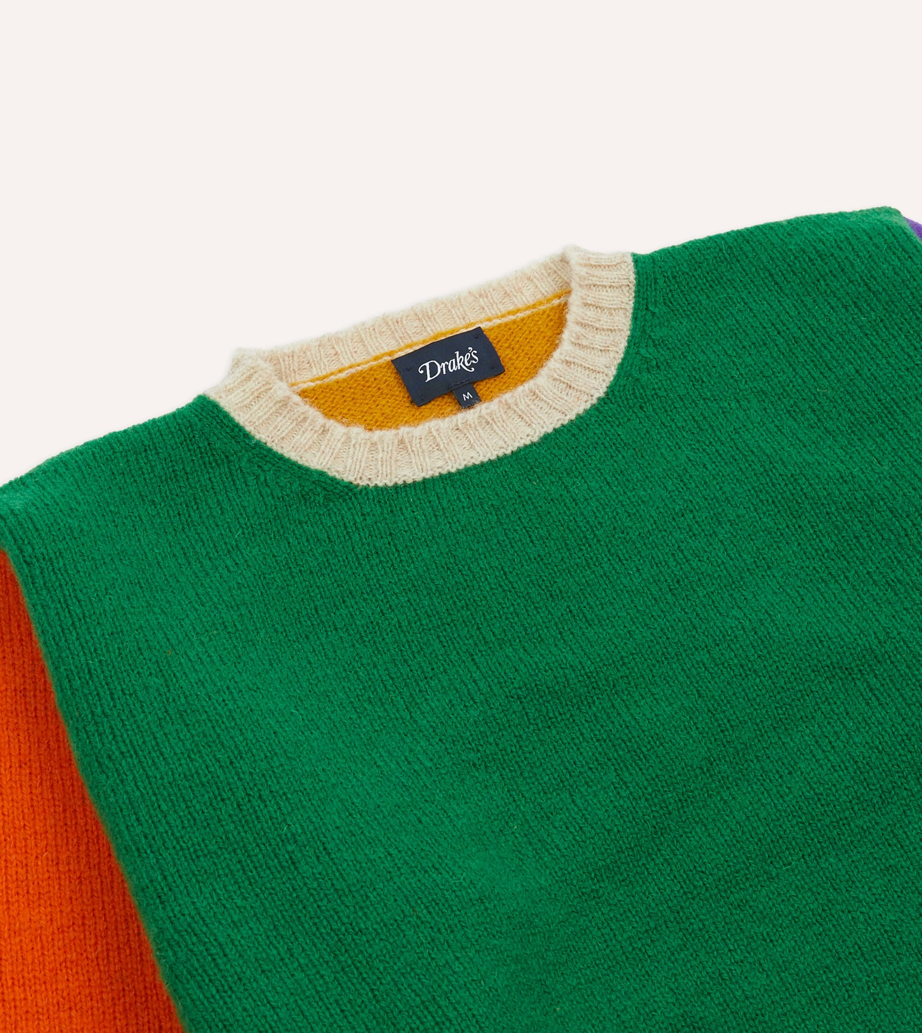 Green Multi Colourblock Brushed Shetland Crew Neck Jumper Under Cover Smart Pick