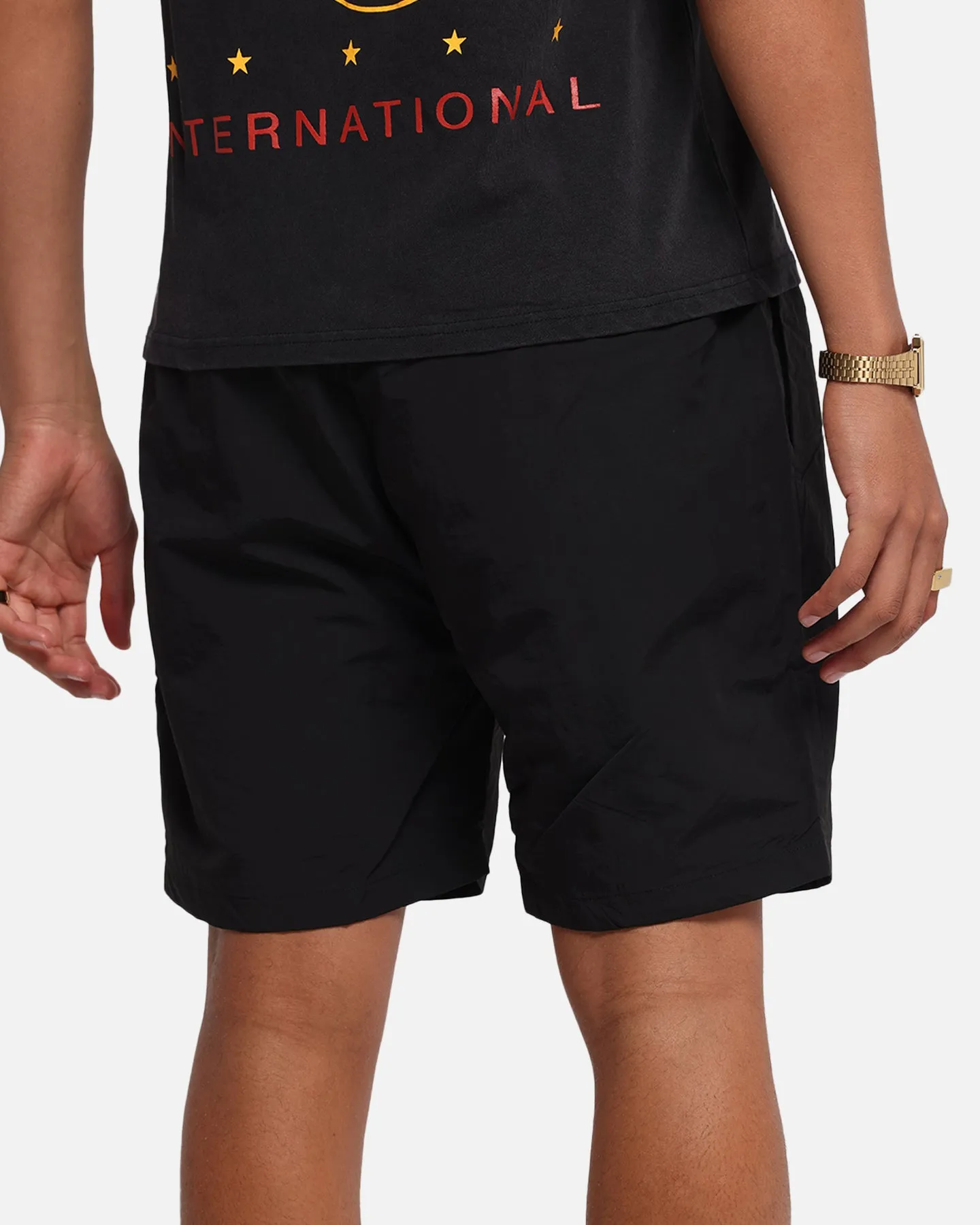 The Anti Order Reverse Logo Nylon Shorts Black On The Go