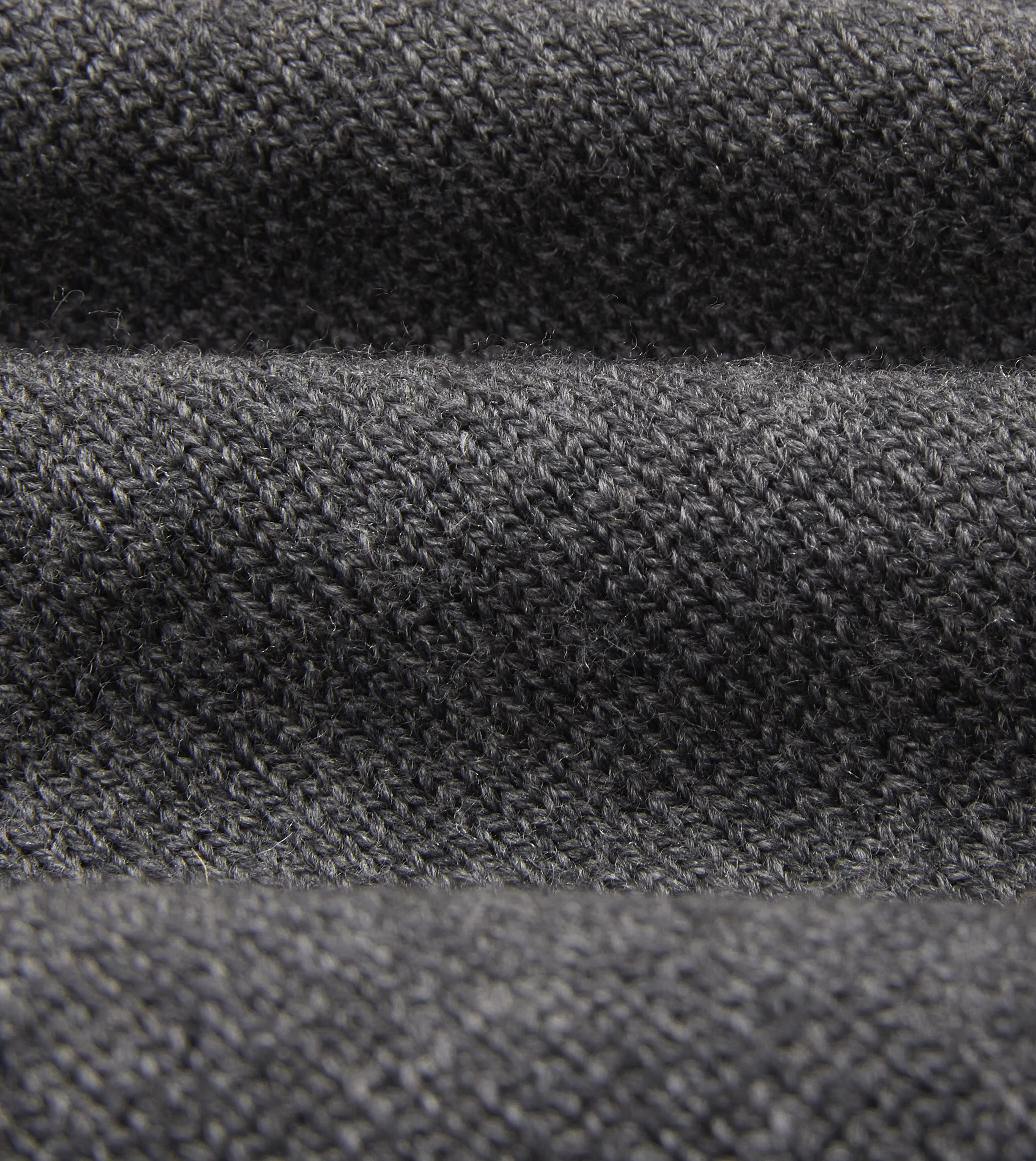 Grey Merino Wool Knitted Polo FastDrying Textured Weave EcoCertified Wool Blend