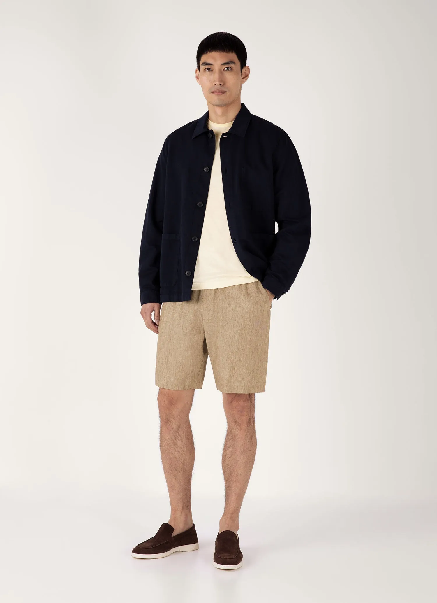 Active Design Quick Layering Men's Linen Drawstring Short in Dune Melange