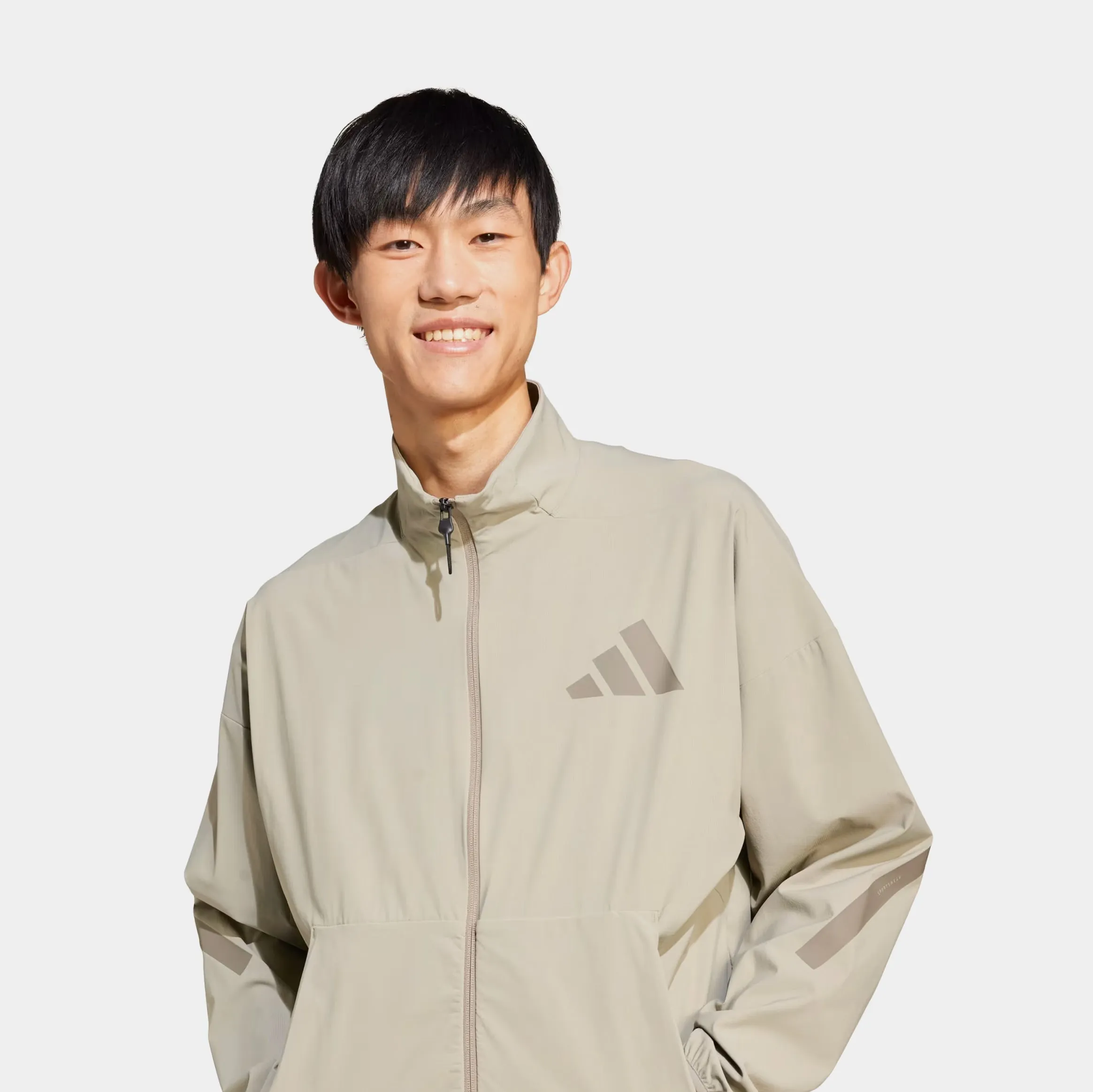 product lanyard visibility Z.N.E Woven Track Full Zip Mens Jacket (Beige)