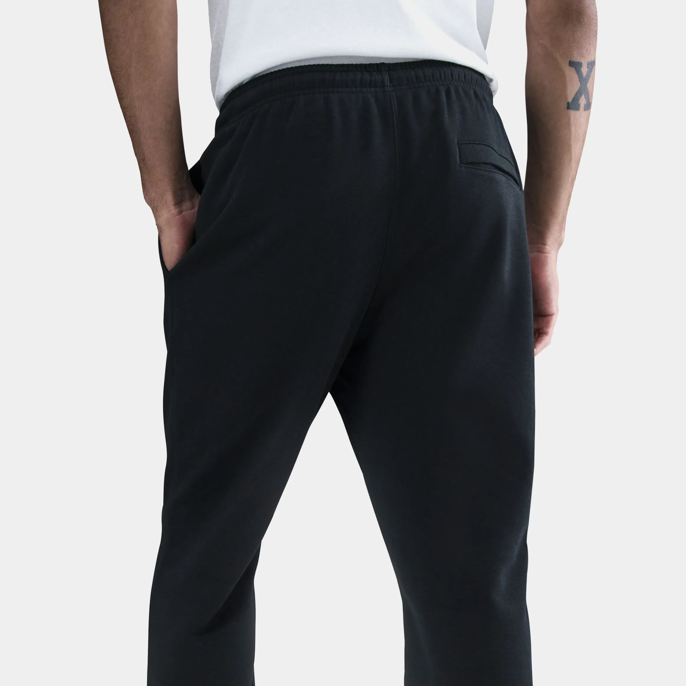 Club Fleece Jogger Mens Pants (Black/Black/White) Essential Wear