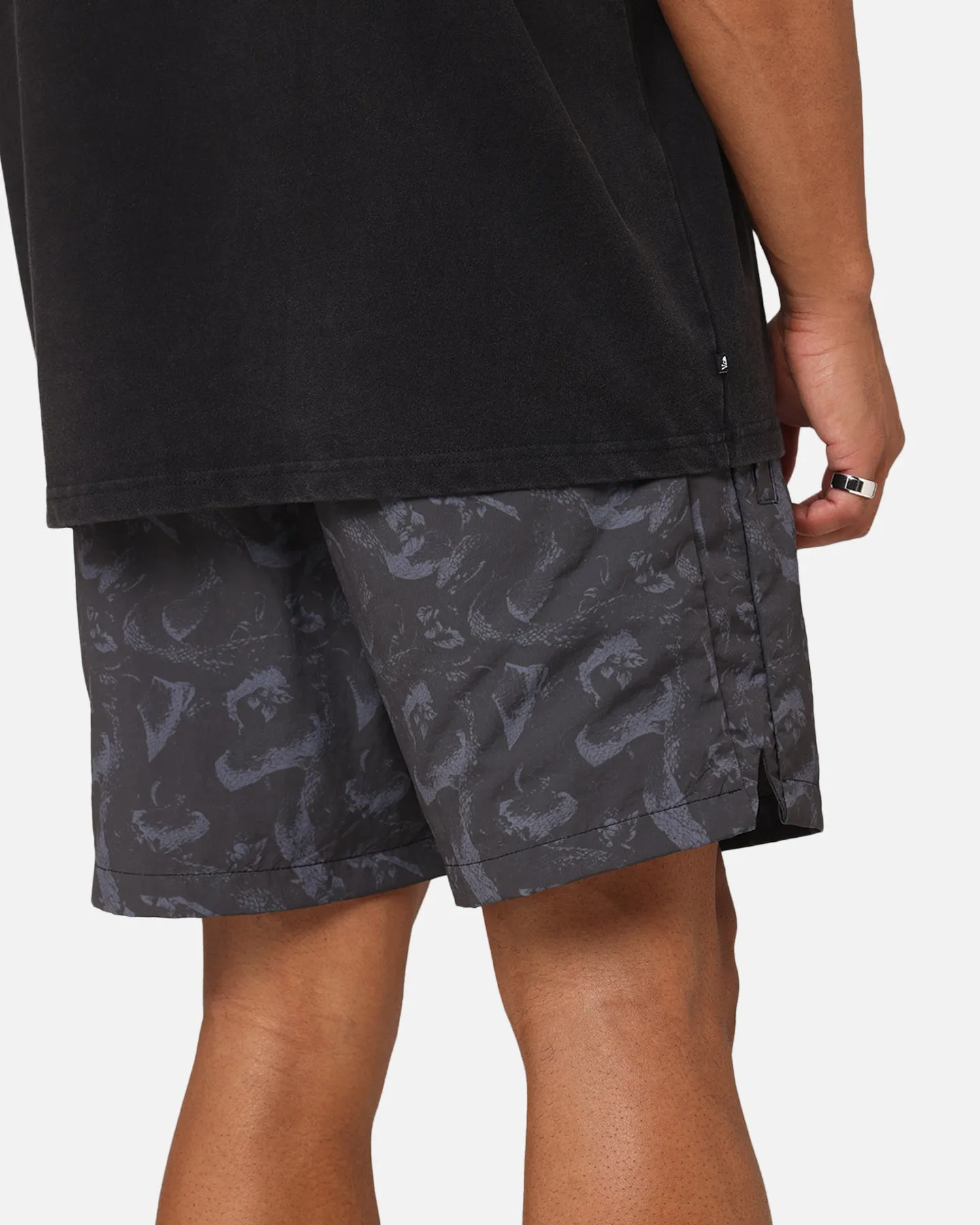 Saint Morta Year Of The Snake Nylon Shorts Black/Grey Layered Look Casual Active