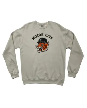 Ink Detroit - Motor City Kitty Crewneck - Heather Dust product shipping low end
