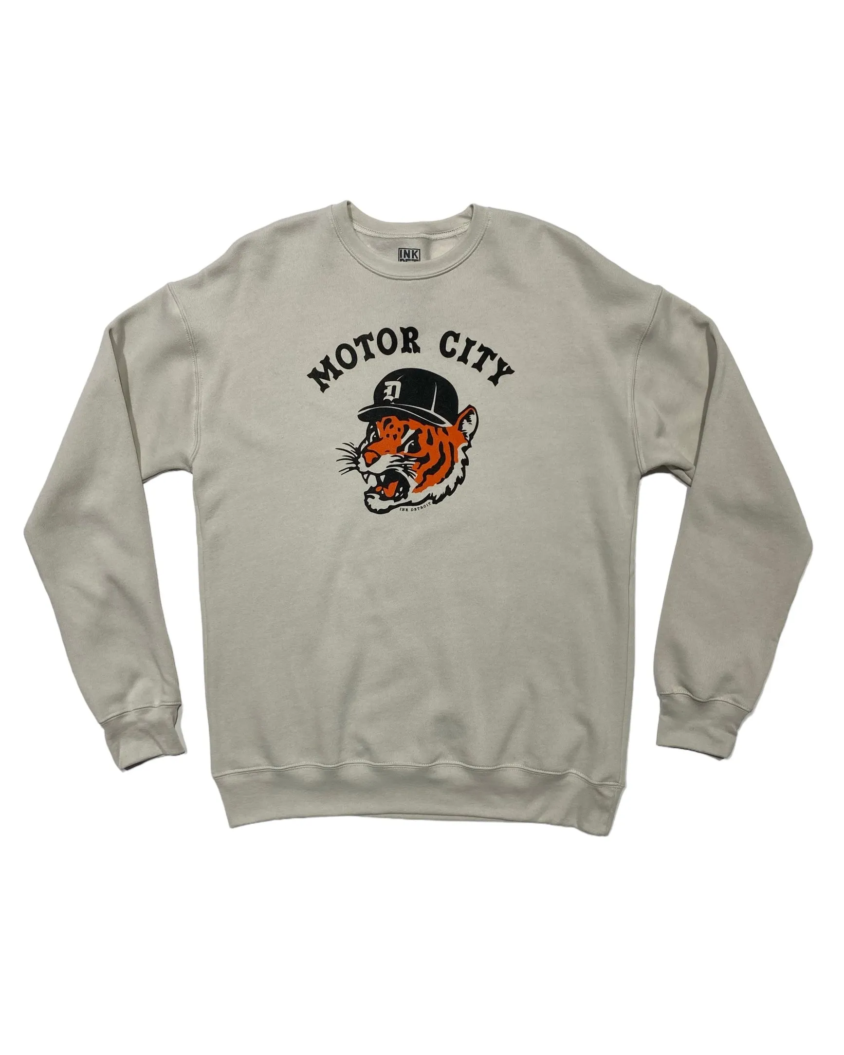Brand Identity Fashion Essential Ink Detroit - Motor City Kitty Crewneck - Heather Dust