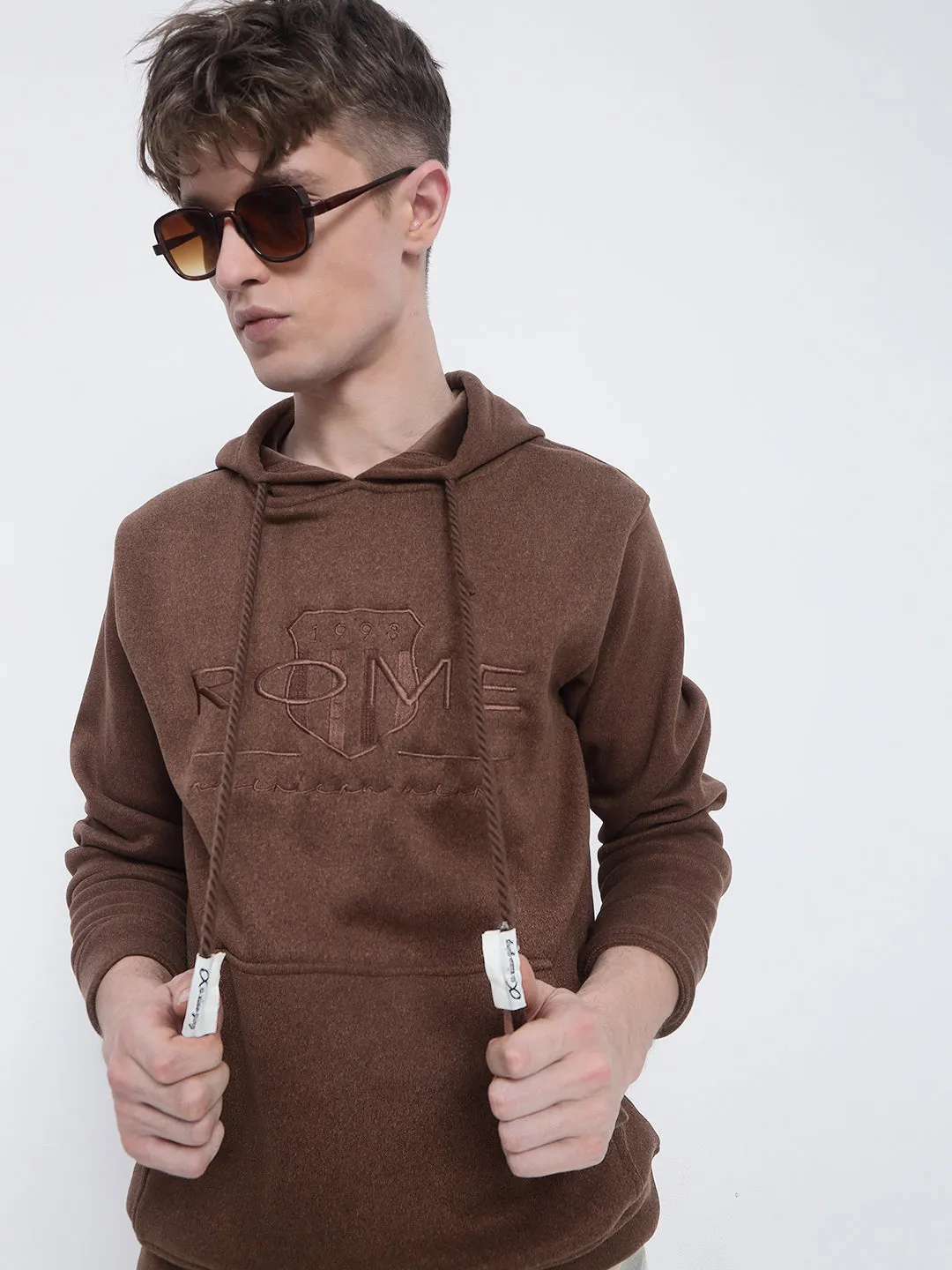 Fashion Essential Men's Brown Hoodie with Pockets
