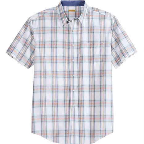 Tin Haul Men's S/S Tupelo Plaid Western Snap Shirt in Grey Informal charm