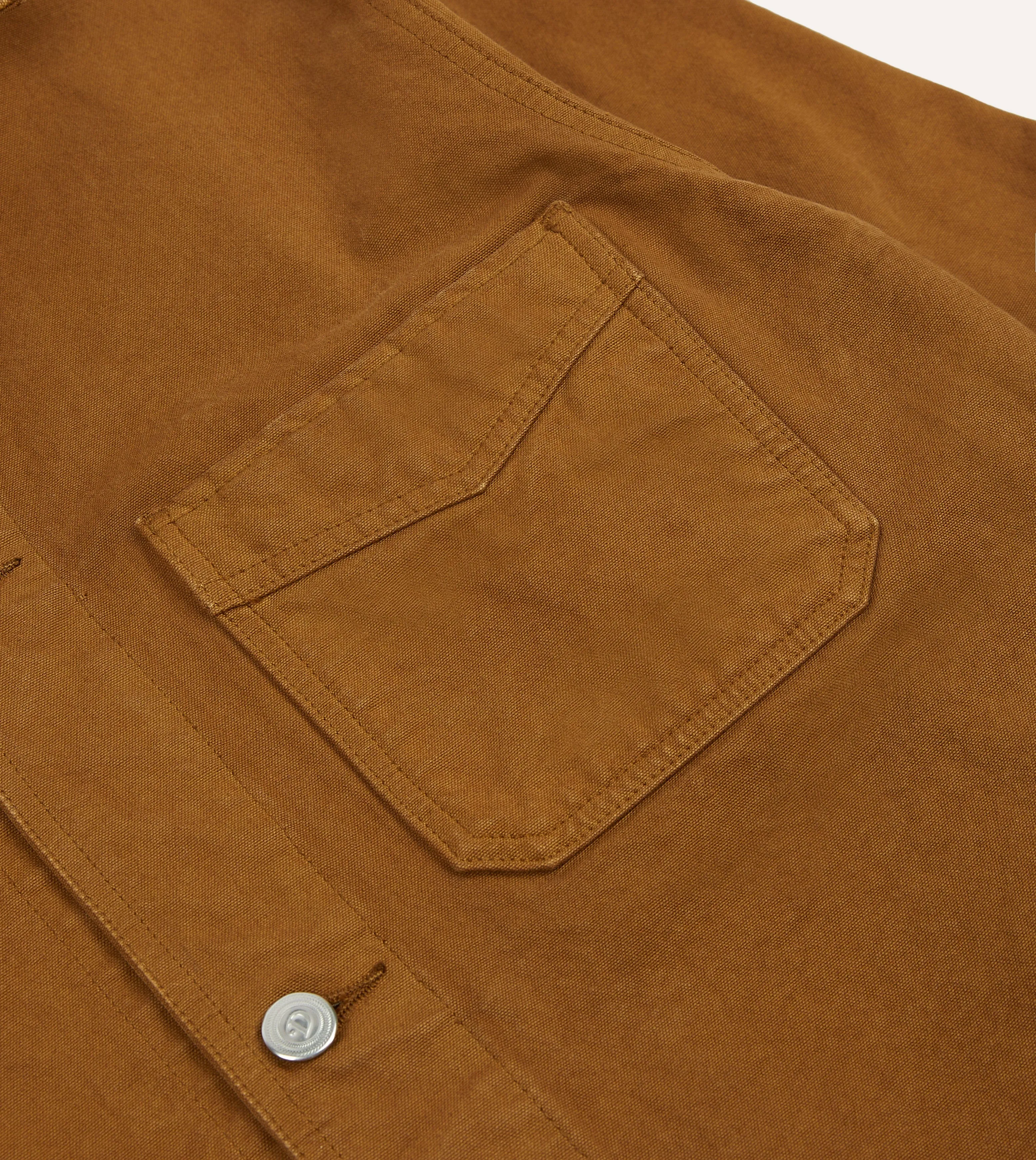 Tobacco Cotton Duck Canvas Five-Pocket Chore Jacket Active Urban Layer Checkered Style