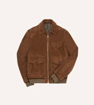 Ventilation Vents Lightweight Comfort Tobacco Heavyweight Suede A-2 Bomber Jacket