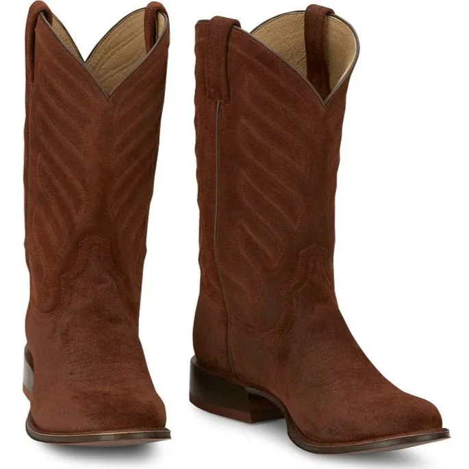 Tony Lama Men's Amado Brown Suede Western Boot Ski Lodge