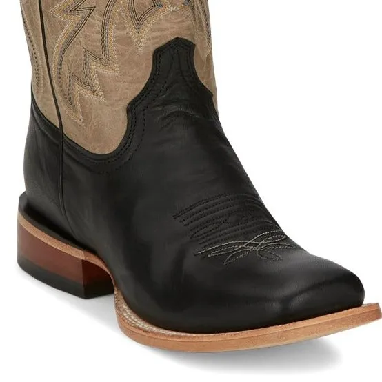 Asymmetric Lacing System Sturdy Heel Counter Tony Lama Men's Luciano Black Goat Western Boot