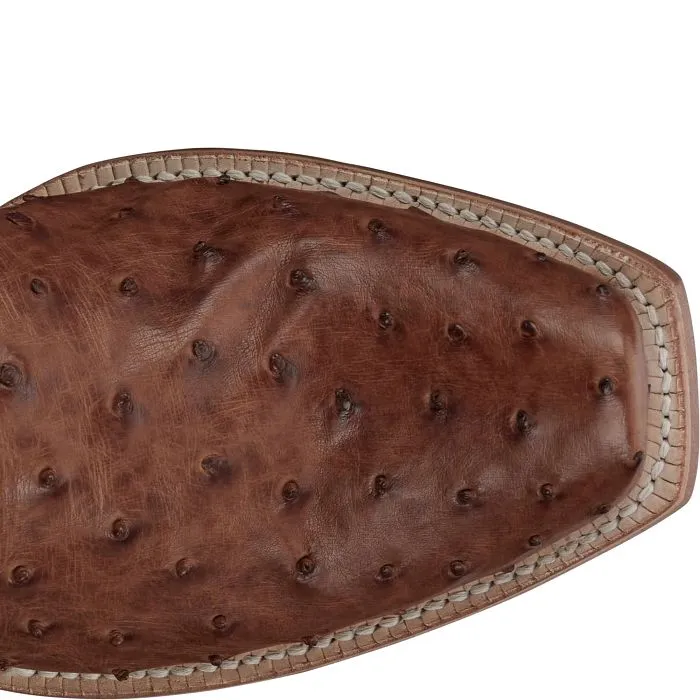 Secure Grip Easy Pairing Tony Lama Men's Rylen Full Quill Ostrich Boot in Brandy