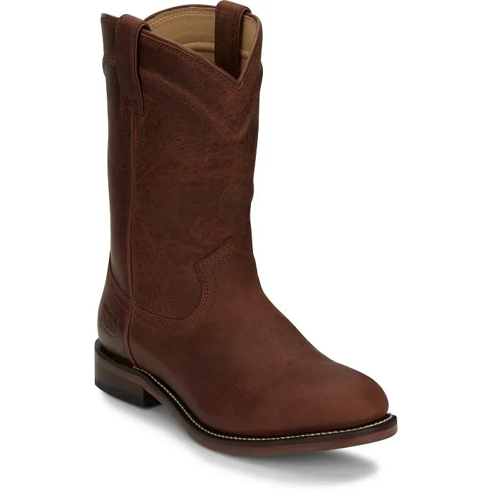 Work Day Justin Men's Braswell Roper in Brown Water Buffalo