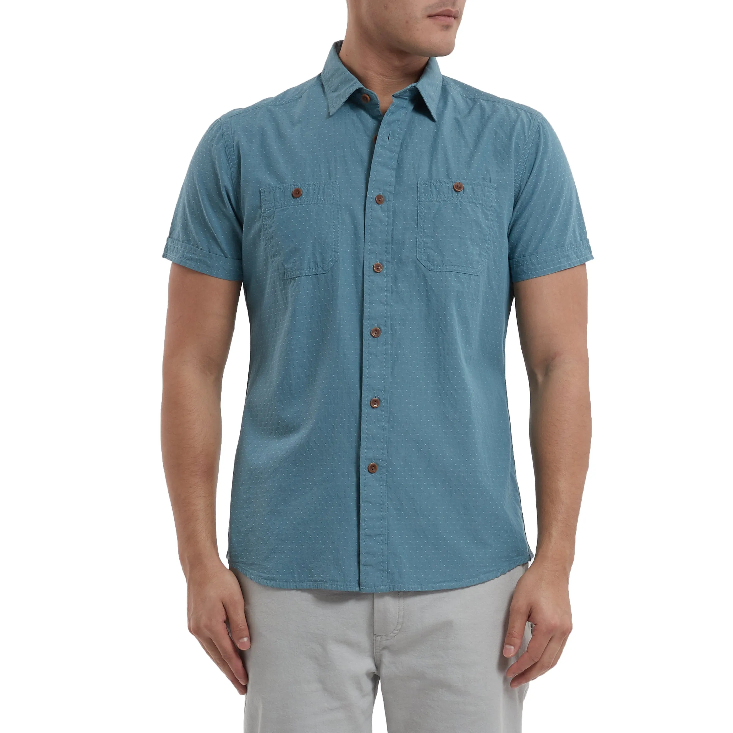 Townsend Dobby Short Sleeve Shirt - Storm Blue Whisper* Matte Look