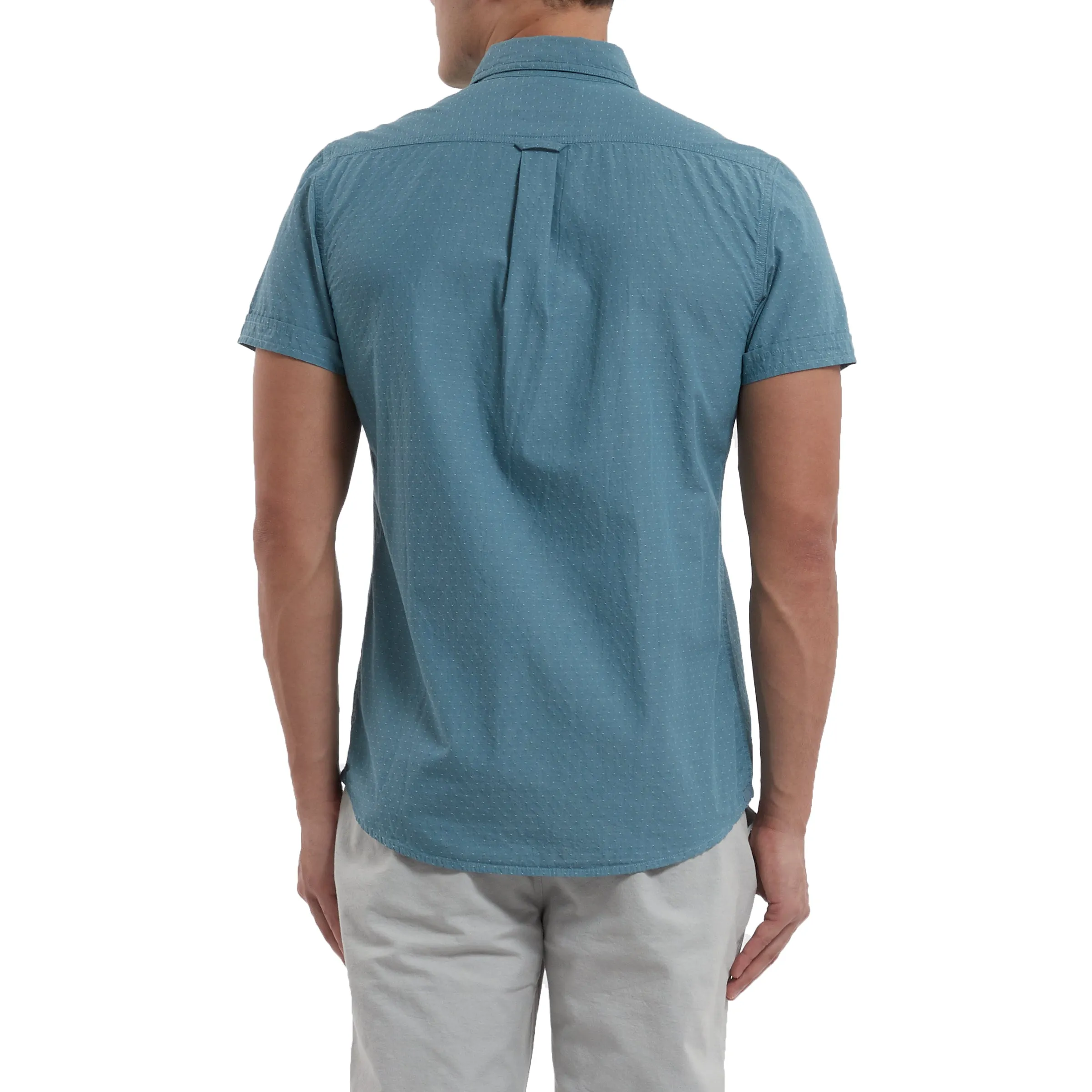 Customizable Cool Vibes Townsend Dobby Short Sleeve Shirt - Storm Blue Whisper*