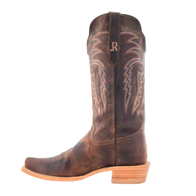 Comfort Lining Hiking Trails Shock absorption tech R. Watson Men's Narrow Square Toe Western Boot in Crazy Tan Goat