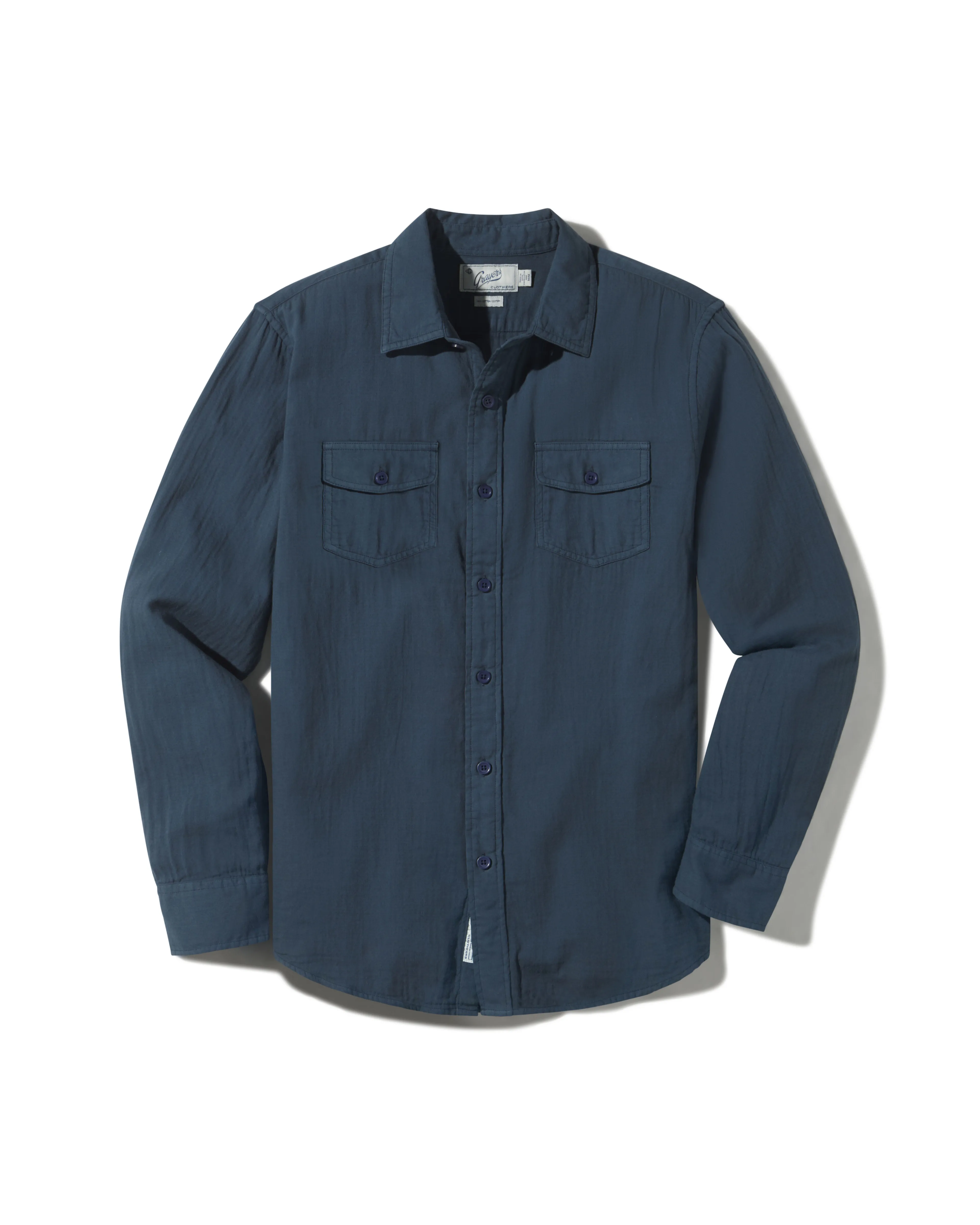 Classic Layer Brando Lightweight Double Cloth Shirt - Midnight Navy