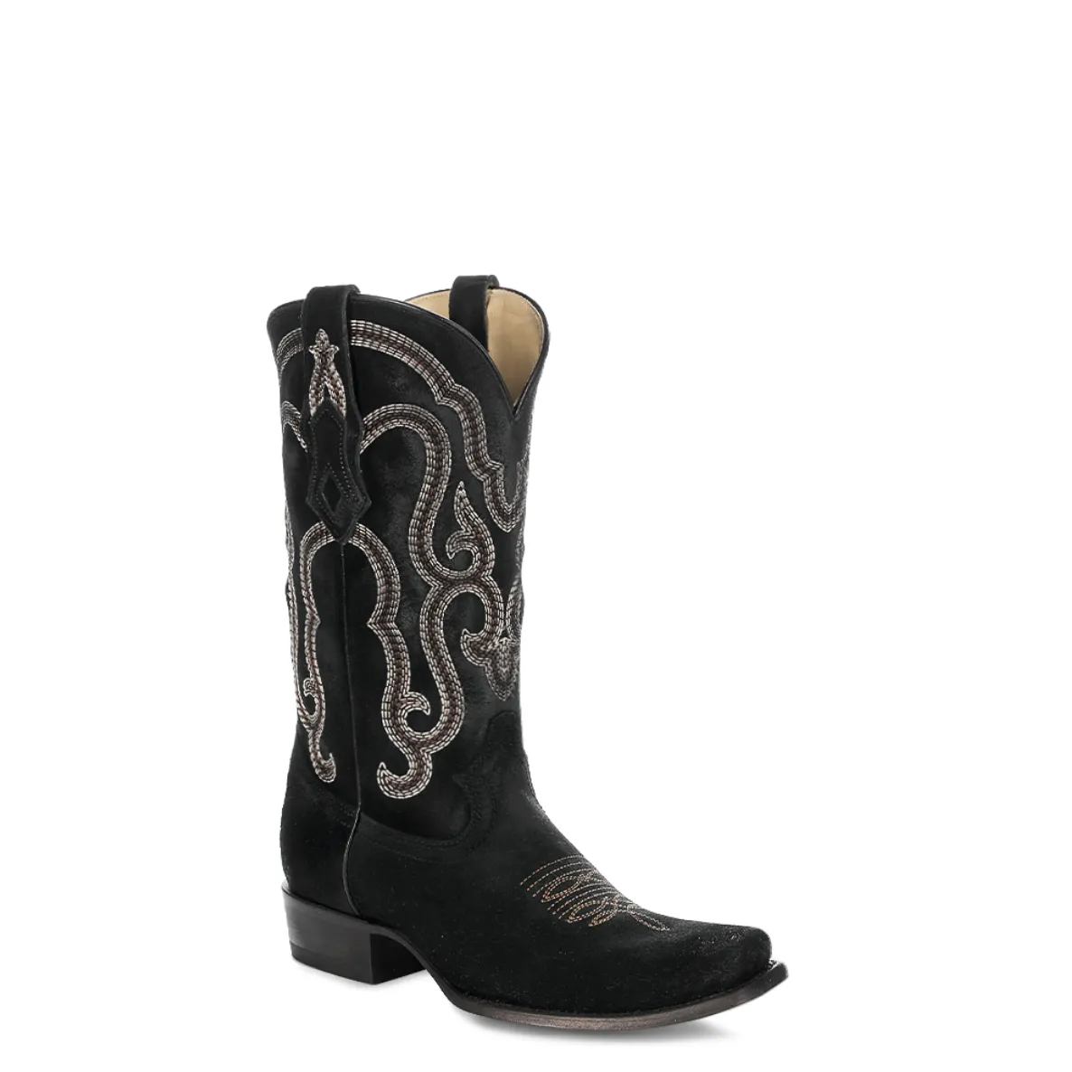 Corral Men's Black Roughout Narrow Square Toe Western Boot MemoryFoam