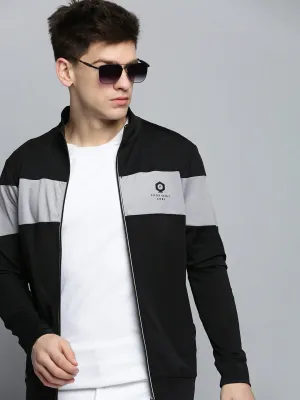 Men's Black Colourblock Sweatshirt Comfy Wearable