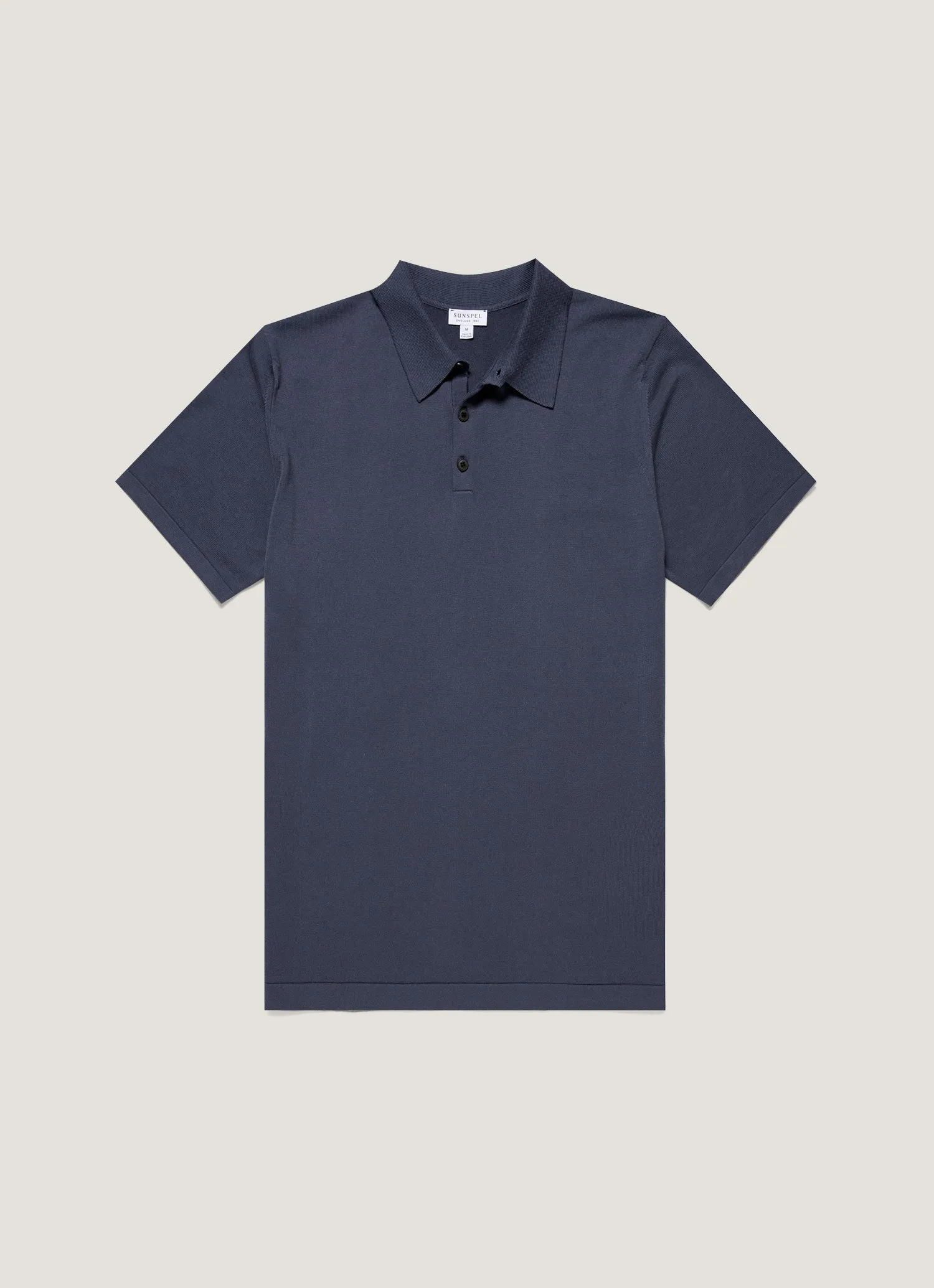 Fashion Favorite Men's Sea Island Cotton Knit Polo Shirt in Slate Blue