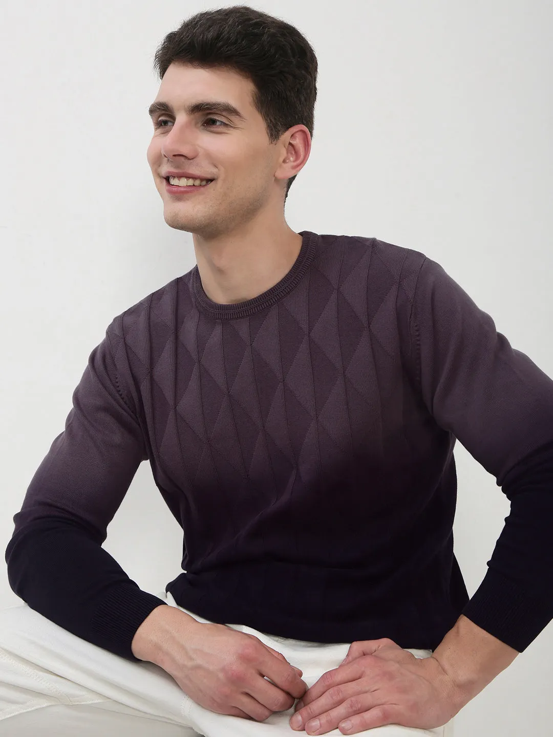 Reinforced Seams Men's Purple Ombre Sweater