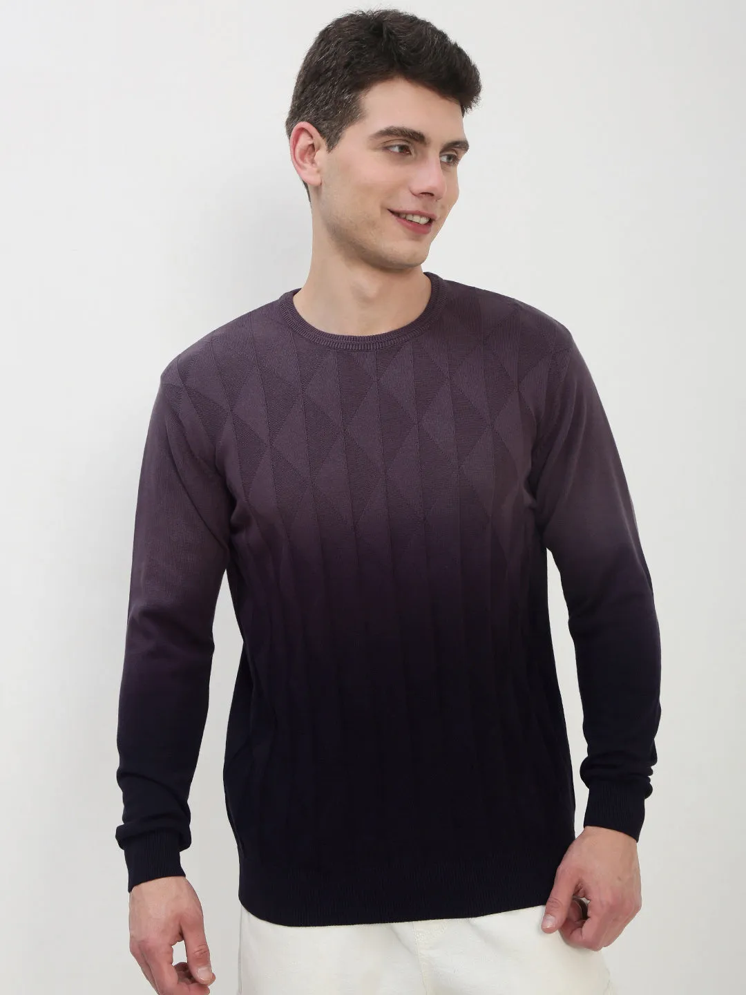 Warm Vibe Men's Purple Ombre Sweater