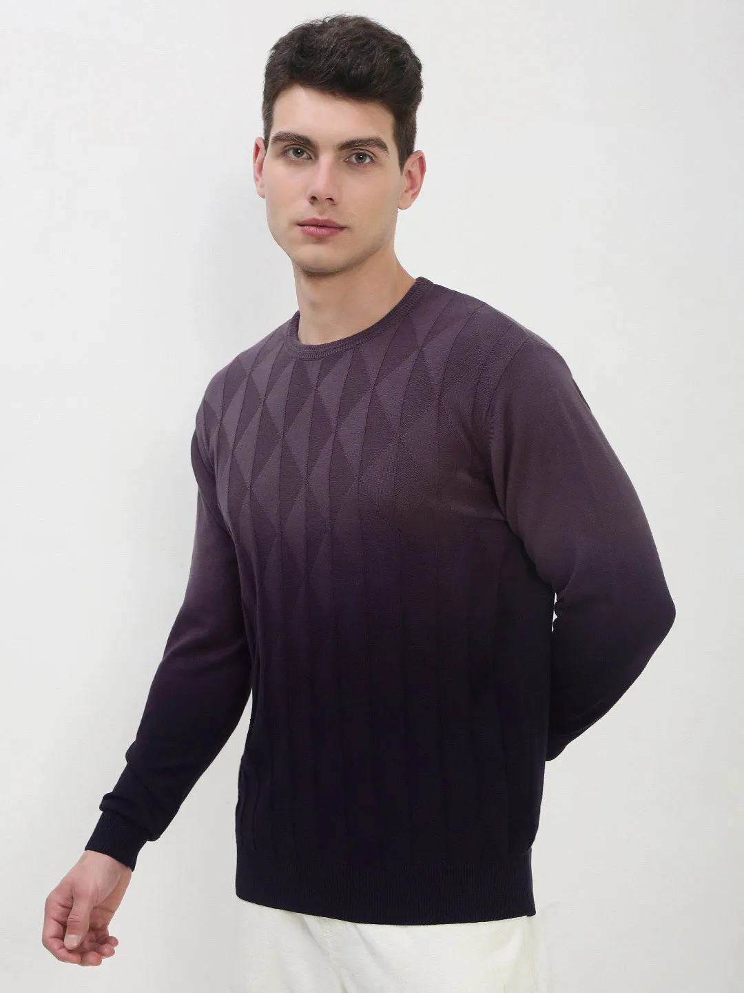 Men's Purple Ombre Sweater Pure Detail