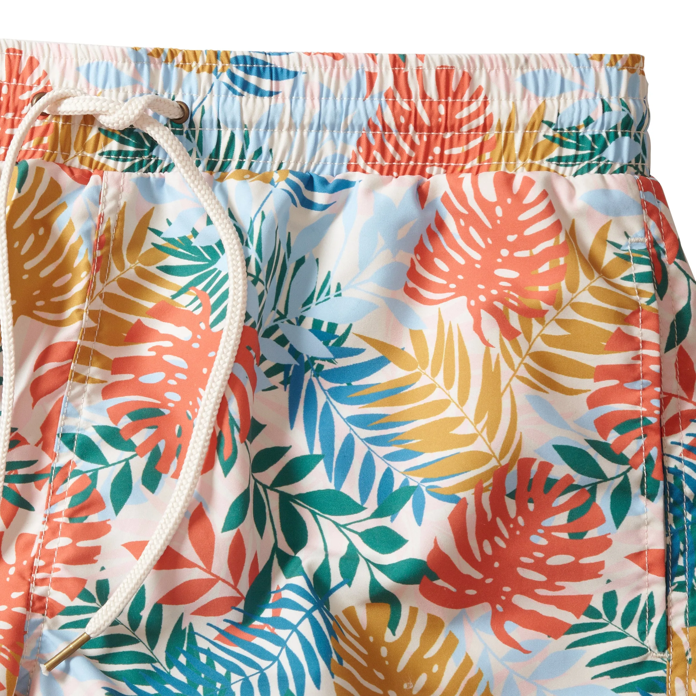 Tropical Leaf Eco Swim Trunk 8" - Multi Color Multi Pocket System overalls