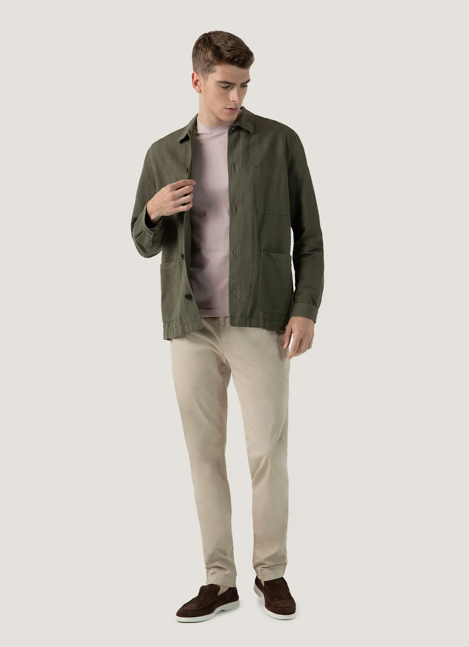 Men's Riviera Midweight T?shirt in Pale Pink Easygoing Design Flattering Cut