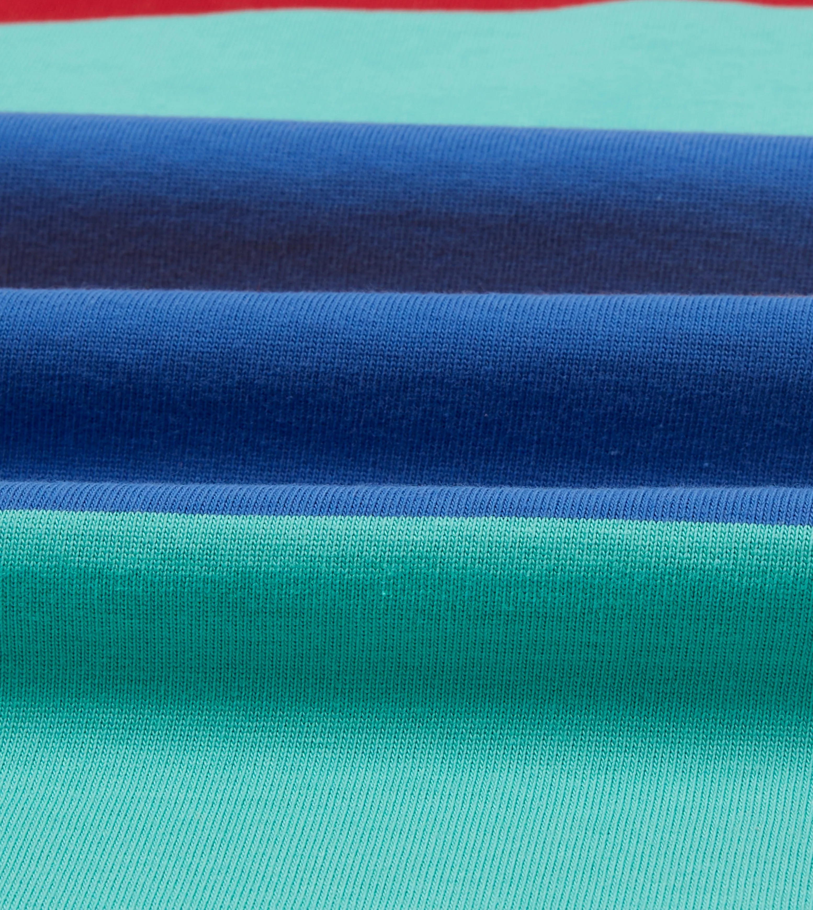 Turquoise, Yellow, Blue and Red Multi Stripe Cotton Rugby Shirt Soft touch finish