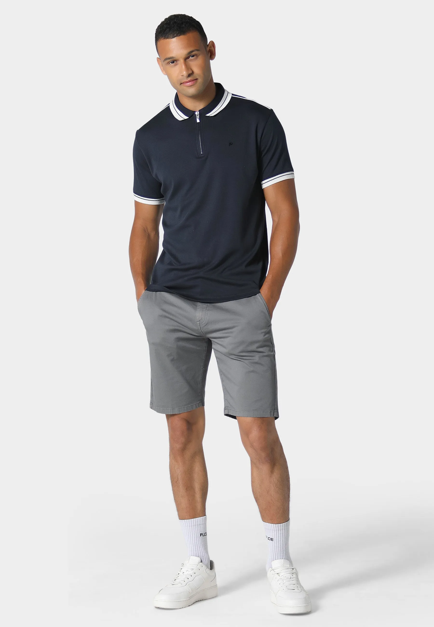 Tywyn Grey Chino Shorts Moisture Wicking Fabric Reinforced Seams