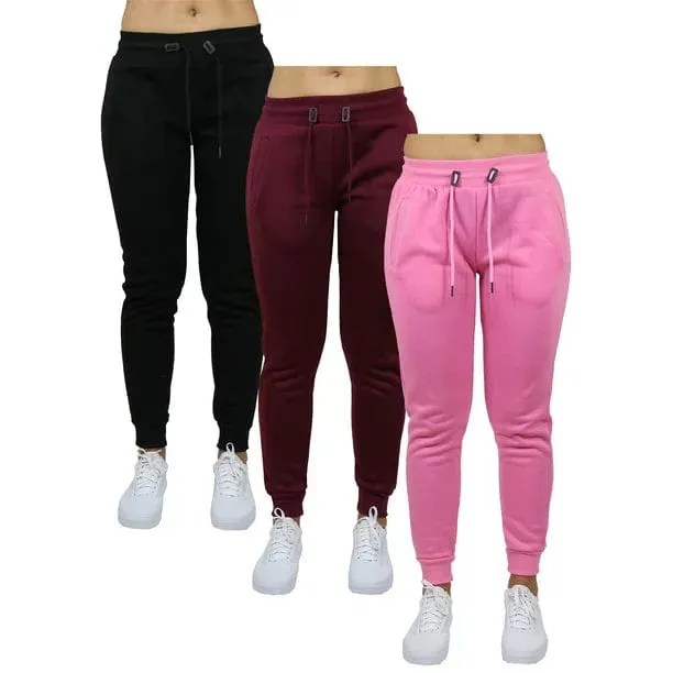 Polyester fabric Casual Comfort Wear 3-Pack Women's Classic Fleece Jogger Sweatpants (Sizes, S-3XL)