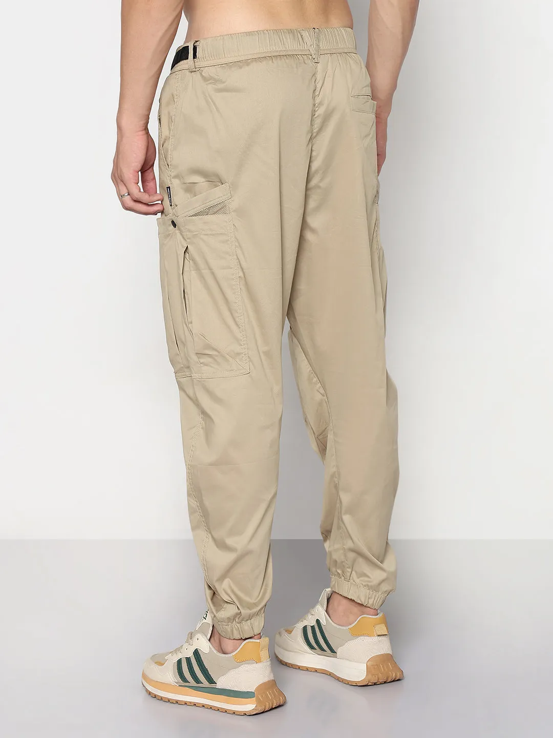 Breathable mesh design Flexible Leg Men's Khaki Relaxed Fit Cargos