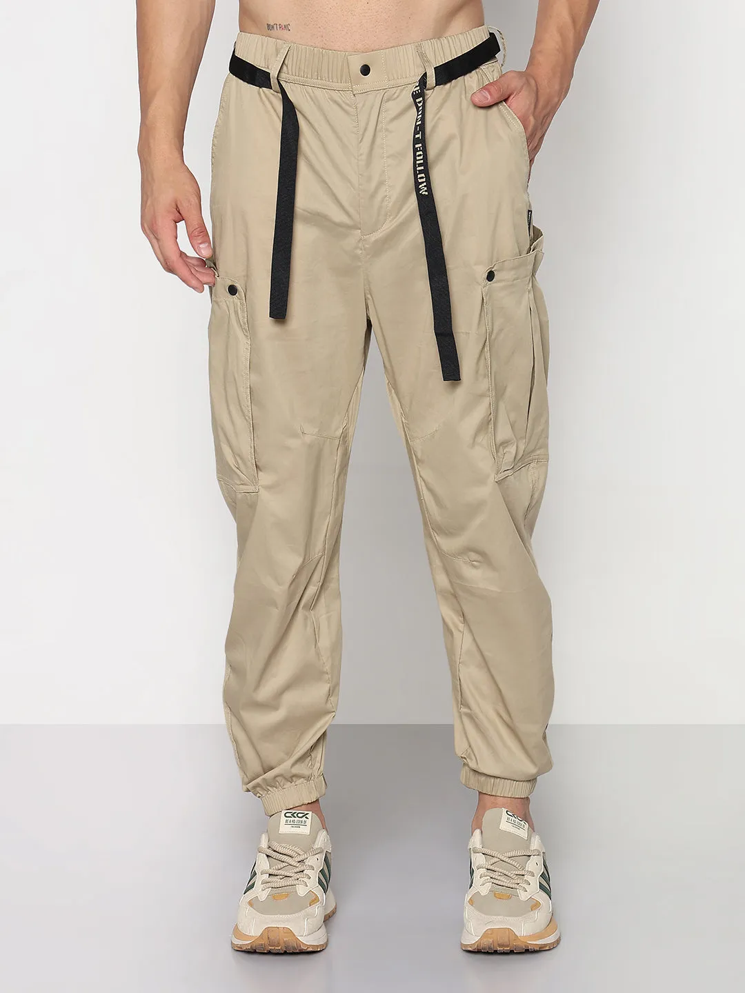 Tough Wear Men's Khaki Relaxed Fit Cargos