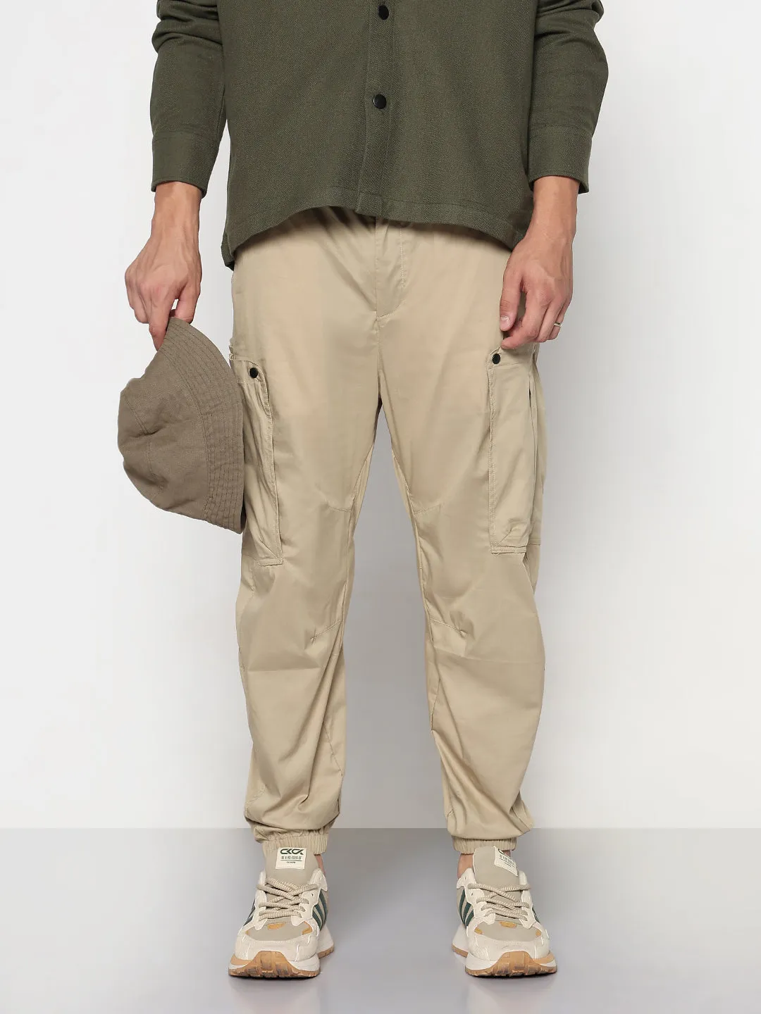 Men's Khaki Relaxed Fit Cargos Quick Wear Fit Chill Ready