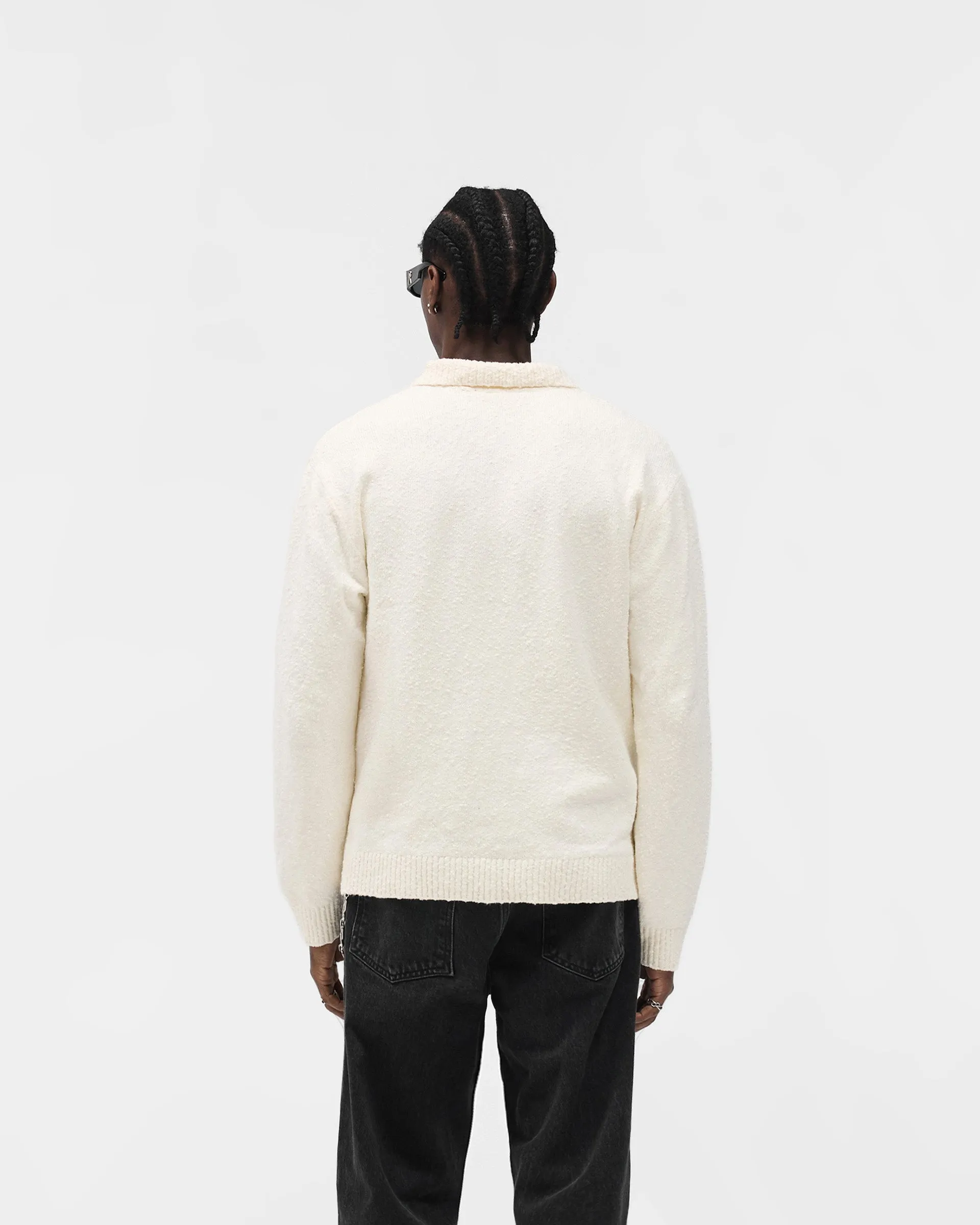 Knitted Polo - Aged White Sleek Wear
