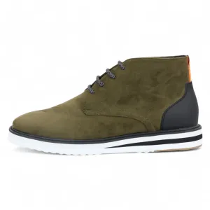 Paced Walking portable Men's Olive Suede Lace-Up Ankle Desert Boots